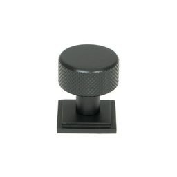 [46841] Matt Black Brompton Cabinet Knob - 25mm (Square) - 46841