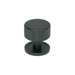 [46878] Matt Black Brompton Cabinet Knob - 32mm (Plain) - 46878