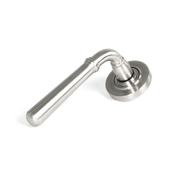 [46510] Satin Marine SS (316) Newbury Lever on Rose Set (Plain) - 46510