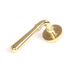 [50618] Polished Brass Newbury Lever on Rose Set (Plain) - 50618