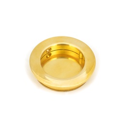 [47167] Polished Brass 60mm Plain Round Pull - 47167