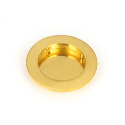 [47168] Polished Brass 75mm Plain Round Pull - 47168