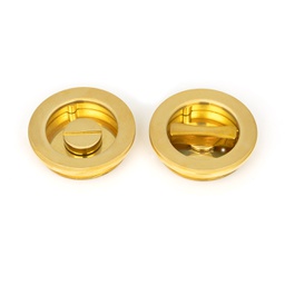 [47171] Polished Brass 60mm Plain Round Pull - Privacy Set - 47171