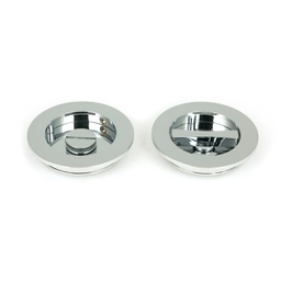 [47190] Polished Chrome 75mm Plain Round Pull - Privacy Set - 47190