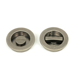 [50184] Pewter 60mm Plain Round Pull - Privacy Set - 50184