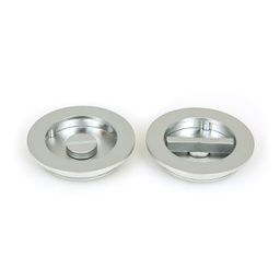 [50651] Satin Chrome 75mm Plain Round Pull - Privacy Set - 50651