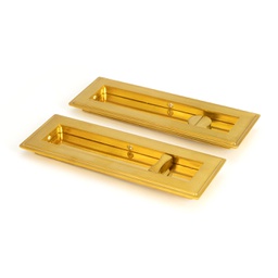 [47161] Polished Brass 175mm Art Deco Rectangular Pull - Privacy Set - 47161