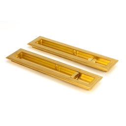 [47162] Polished Brass 250mm Art Deco Rectangular Pull - Privacy Set - 47162