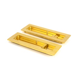 [47163] Polished Brass 175mm Plain Rectangular Pull - Privacy Set - 47163