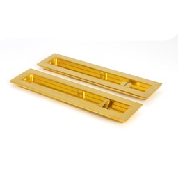 [47164] Polished Brass 250mm Plain Rectangular Pull - Privacy Set - 47164