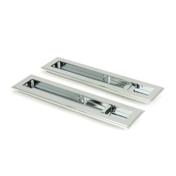 [47180] Polished Chrome 250mm Art Deco Rectangular Pull -Privacy Set - 47180