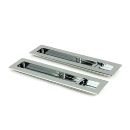 [47182] Polished Chrome 250mm Plain Rectangular Pull - Privacy Set - 47182