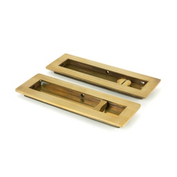 [48314] Aged Brass 175mm Plain Rectangular Pull - Privacy Set - 48314