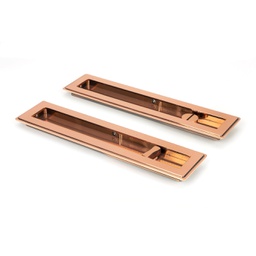 [50139] Polished Bronze 250mm Art Deco Rectangular Pull -Privacy Set - 50139