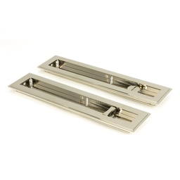 [50157] Polished Nickel 250mm Art Deco Rectangular Pull -Privacy Set - 50157