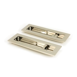 [50158] Polished Nickel 175mm Plain Rectangular Pull - Privacy Set - 50158