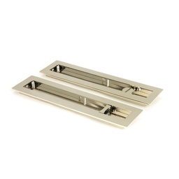 [50159] Polished Nickel 250mm Plain Rectangular Pull - Privacy Set - 50159