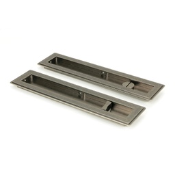 [50175] Pewter 250mm Art Deco Rectangular Pull - Privacy Set - 50175