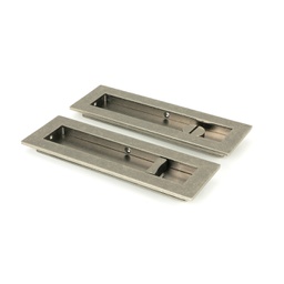 [50176] Pewter 175mm Plain Rectangular Pull - Privacy Set - 50176