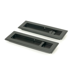 [50210] Matt Black 175mm Art Deco Rectangular Pull - Privacy Set - 50210