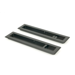 [50211] Matt Black 250mm Art Deco Rectangular Pull - Privacy Set - 50211