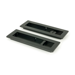 [50212] Matt Black 175mm Plain Rectangular Pull - Privacy Set - 50212