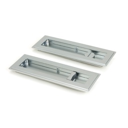 [50640] Satin Chrome 175mm Art Deco Rectangular Pull - Privacy Set - 50640