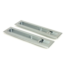 [50641] Satin Chrome 250mm Art Deco Rectangular Pull - Privacy Set - 50641