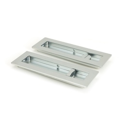 [50642] Satin Chrome 175mm Plain Rectangular Pull - Privacy Set - 50642