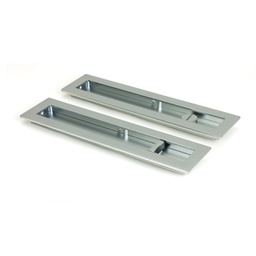 [50643] Satin Chrome 250mm Plain Rectangular Pull - Privacy Set - 50643