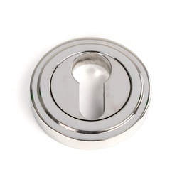 [49877] Polished Marine SS (316) Round Euro Escutcheon (Art Deco) - 49877