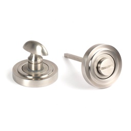 [49857] Satin Marine SS (316) Round Thumbturn Set (Art Deco) - 49857