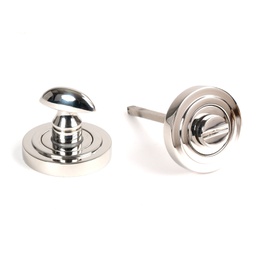 [49861] Polished Marine SS (316) Round Thumbturn Set (Art Deco) - 49861