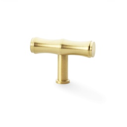 [AW801B-55-SBPVD] Alexander & Wilks Crispin Bamboo T-bar Cupboard Knob - Satin Brass PVD