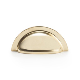 [AW903PB] Alexander & Wilks Bardom Ridged Cabinet Cup Pull - Polished Brass