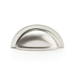 [AW903SN] Alexander & Wilks Bardom Ridged Cabinet Cup Pull - Satin Nickel