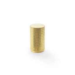 [AW800-35-SBPVD] Alexander & Wilks Brunel Knurled Cylinder Cupboard Knob - Satin Brass PVD - 35mm