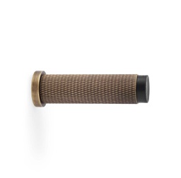 [AW600-75-AB] Alexander & Wilks Brunel Knurled Door Stop - Antique Brass