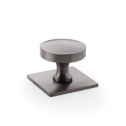 [AW835-38-DBZPVD] Alexander & Wilks Bullion Cupboard Knob On Square Backplate - Dark Bronze PVD