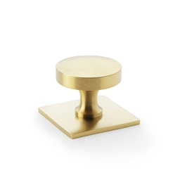 [AW835-38-SBPVD] Alexander & Wilks Bullion Cupboard Knob On Square Backplate - Satin Brass PVD