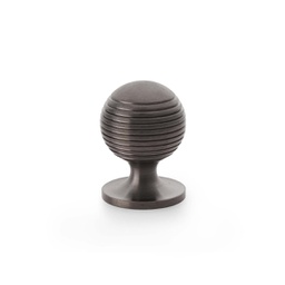 [AW832-32-DBZPVD] Alexander & Wilks Caesar Cupboard Knob On Round Rose - Dark Bronze PVD - 32mm