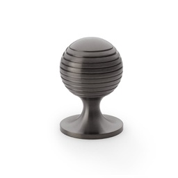 [AW832-38-DBZPVD] Alexander & Wilks Caesar Cupboard Knob On Round Rose - Dark Bronze PVD - 38mm