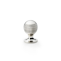 [AW832-25-PN] Alexander & Wilks Caesar Cupboard Knob On Round Rose - Polished Nickel - 25mm