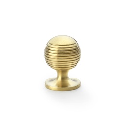 [AW832-32-SBPVD] Alexander & Wilks Caesar Cupboard Knob On Round Rose - Satin Brass PVD - 32mm