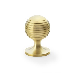 [AW832-38-SBPVD] Alexander & Wilks Caesar Cupboard Knob On Round Rose - Satin Brass PVD - 38mm