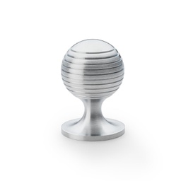 [AW832-38-SC] Alexander & Wilks Caesar Cupboard Knob On Round Rose - Satin Chrome - 38mm