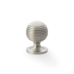 [AW832-32-SN] Alexander & Wilks Caesar Cupboard Knob On Round Rose - Satin Nickel - 32mm