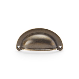 [AW901AB] Alexander & Wilks - Ridged Cupboard Pull Face Fix 70mm c/c Antique Brass