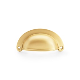 [AW901SB] Alexander & Wilks - Ridged Cupboard Pull Face Fix 70mm c/c Satin Brass