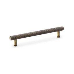 [AW809-160-AB] Alexander & Wilks Crispin Knurled T-bar Cupboard Pull Handle - Antique Brass - Centres 160mm